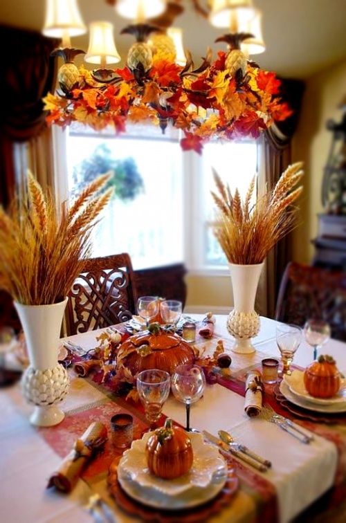 DIY - Say hello to fall with fall leaves in home decor.