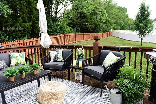 Maximize Outdoor Space Learn how to decorate a small deck with TidyMom