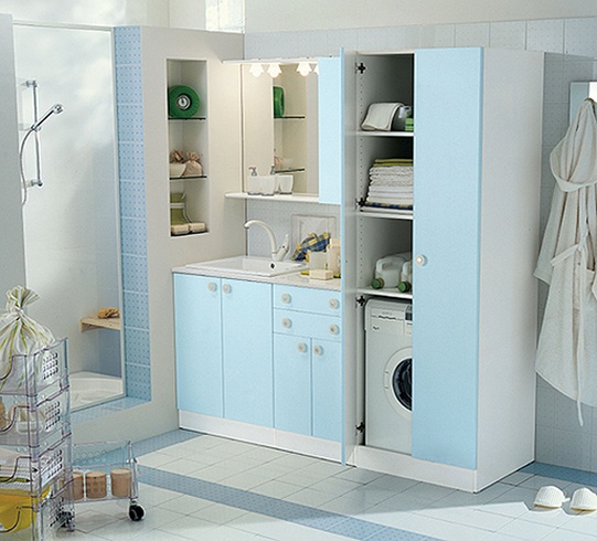 White and Colored Laundry Room Cabinets by Idea Group - DigsDi