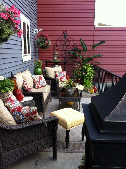 conversation area summer decoration |  Patio decor, patio, deck.
