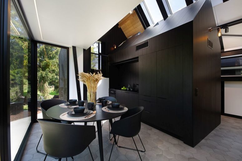 Contemporary A-frame cabin with dramatic decor - DigsDi