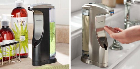 Cool sensor soap pump for kitchen and bathroom from Simplehuman.