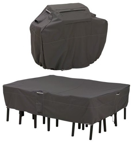Classic accessories Ravenna grill cover and patio table / chair.