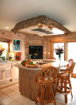 Tropical small kitchen design ideas, pictures, remodel and decor.