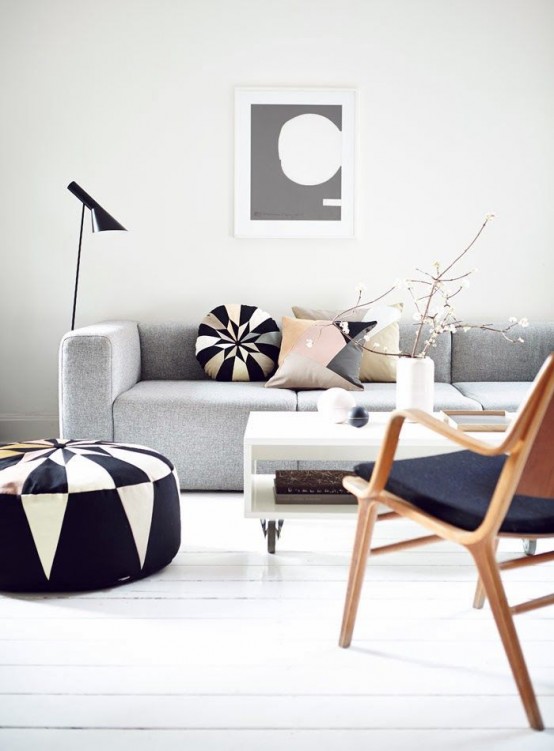 32 stylish geometric decorating ideas for your living room - DigsDi