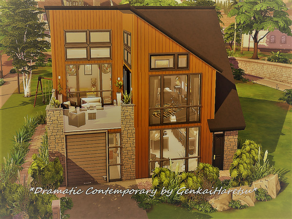Dramatic Contemporary House by GenkaiHaretsu at TSR »Sims 4 Update