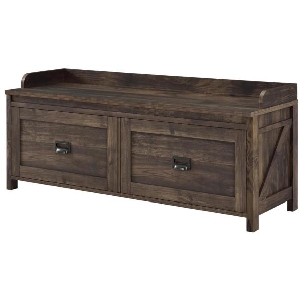 SystemBuild Brownwood Rustic Entryway Storage Bench-HD23053 - The.