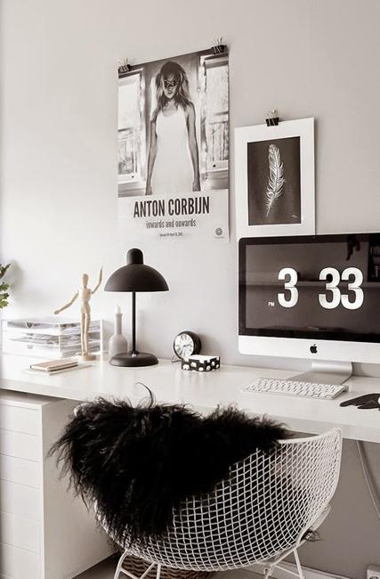 Black and white decoration ideas for home office desig