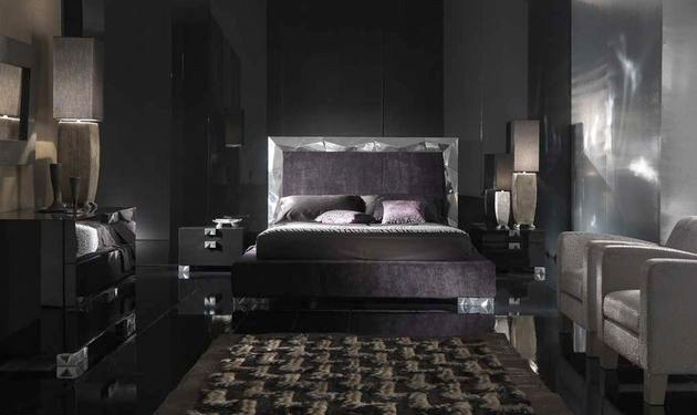 Alux Black bedroom furniture by Elite