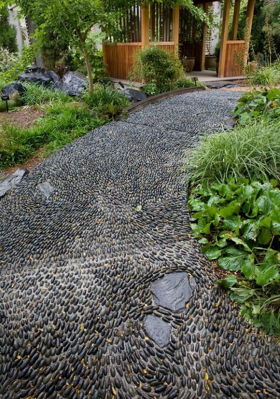 Amazing pebble garden paths