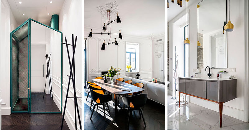 This apartment combines old and new in a 19th century building