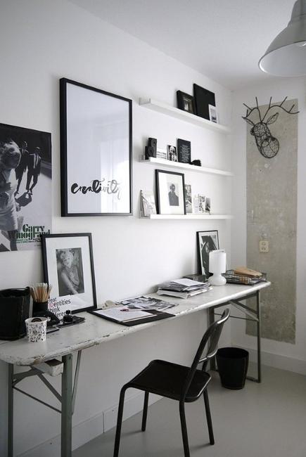 Black and white home office designs