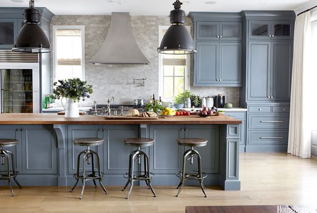 Blue-grey kitchen designs