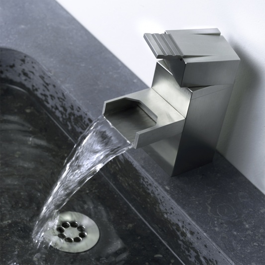Contemporary industrial design waterfall faucet from Balance