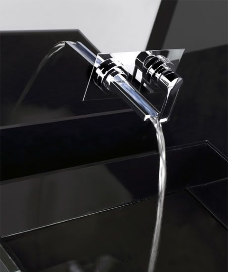 Contemporary waterfall faucets Riflessi by Gessi