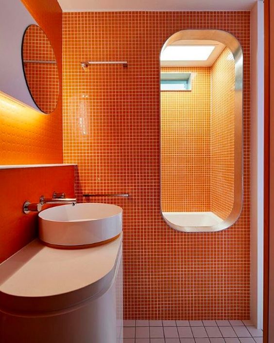Cool Orange Bathroom Design Ideas