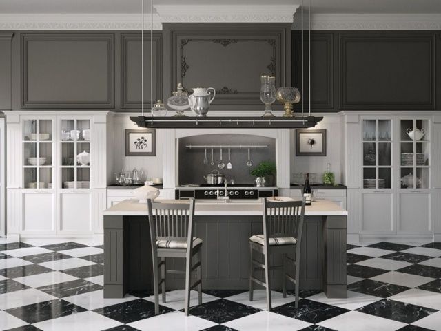 English mood kitchen with country chic design
