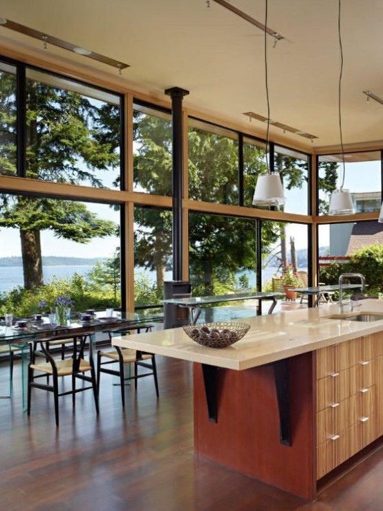 Fantastic kitchen designs with a view