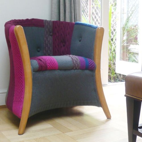Knitted furniture pieces for autumn and winter