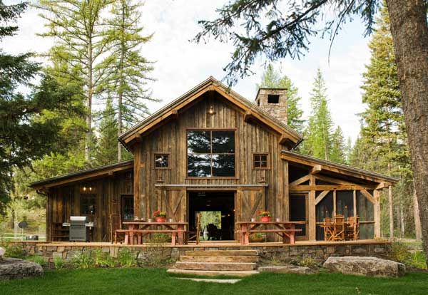 Modern barn house made from salvaged materials