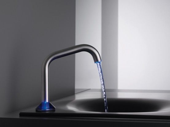 Modern semi-automatic faucet with touch sensor and LED light