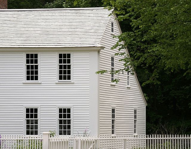 Primitive whitewashed house