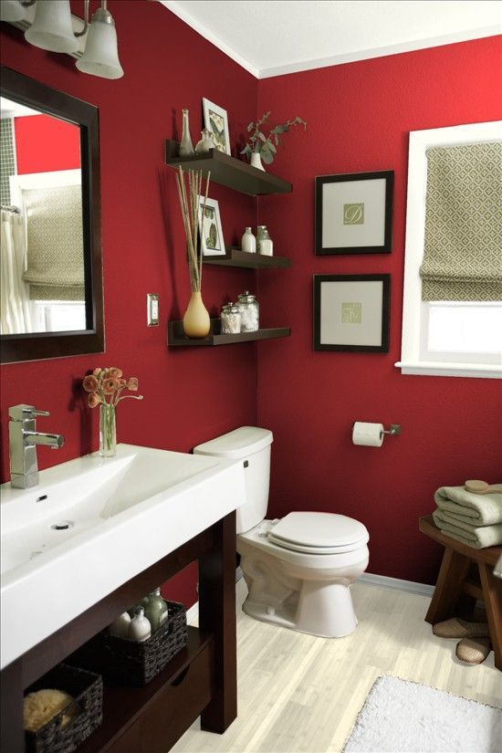 Red bathroom design ideas
