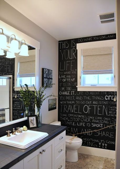 Unconventional chalkboard bathroom decor ideas