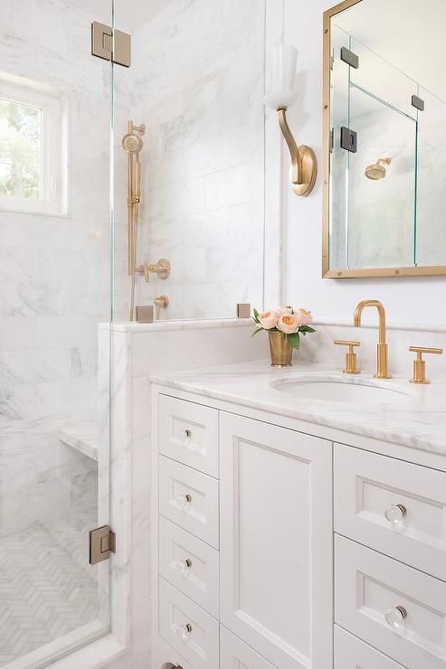 White and Gold Bathroom