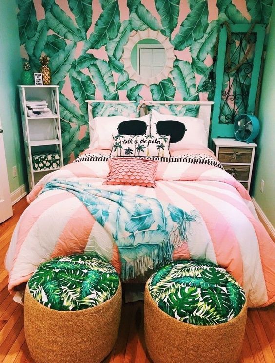 Bright tropical bedroom designs