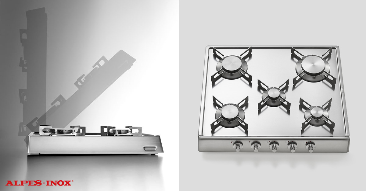 Creative folding hob for small kitchens from Alpes Inox