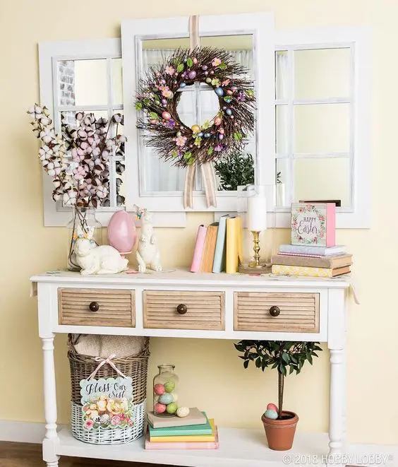 Easter console table decoration