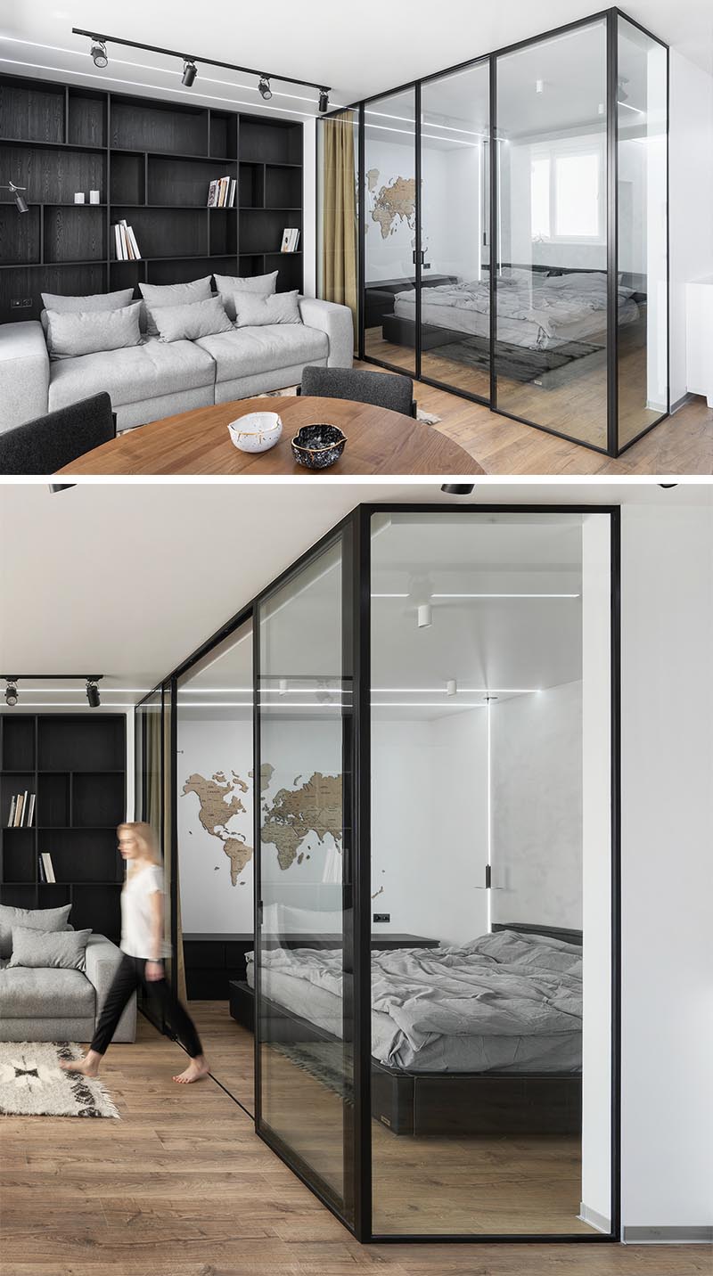 Glass-enclosed rooms