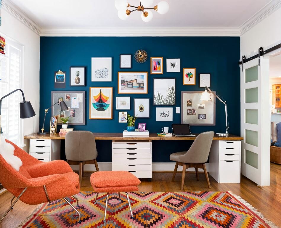 Home office arrangement and decor