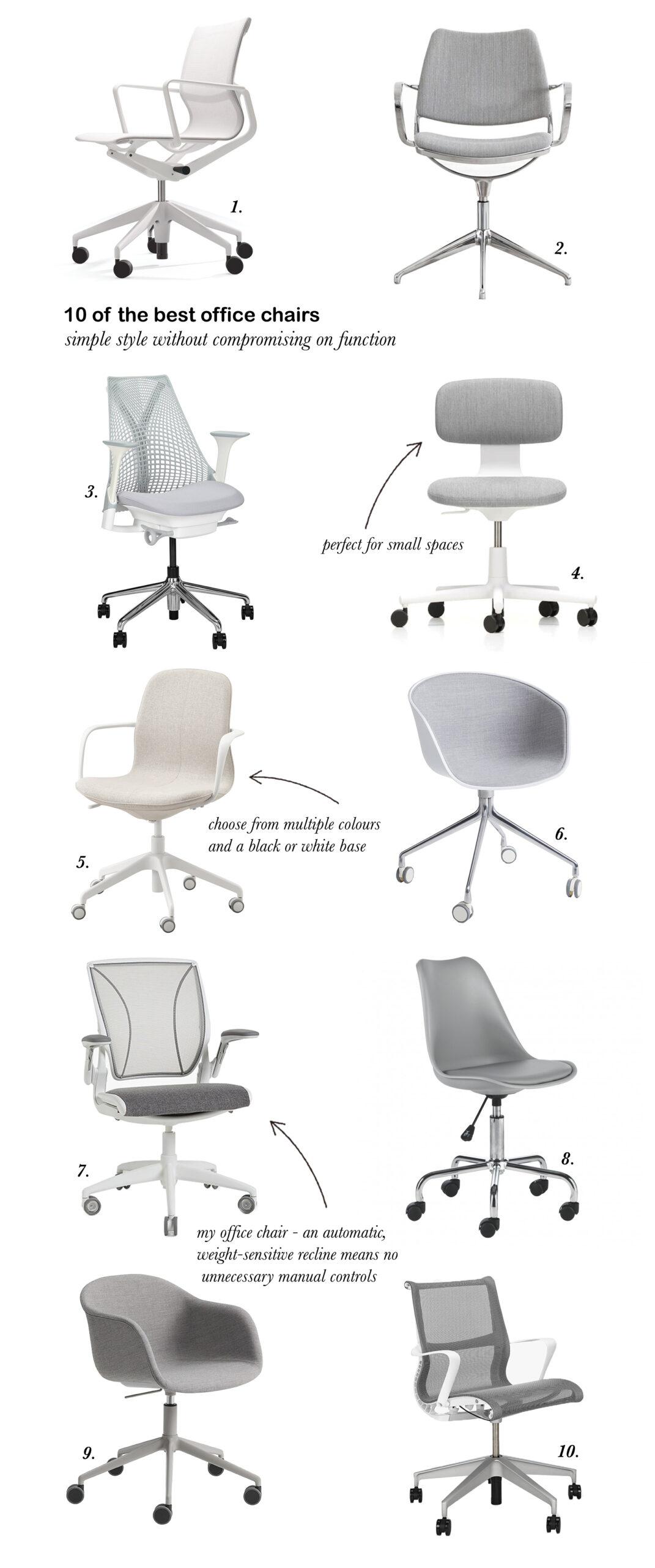 Minimalist ergonomic work chair
