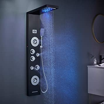 Modern shower column with LED lights
