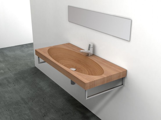 Natural wood sink Stan by Plavisdesign