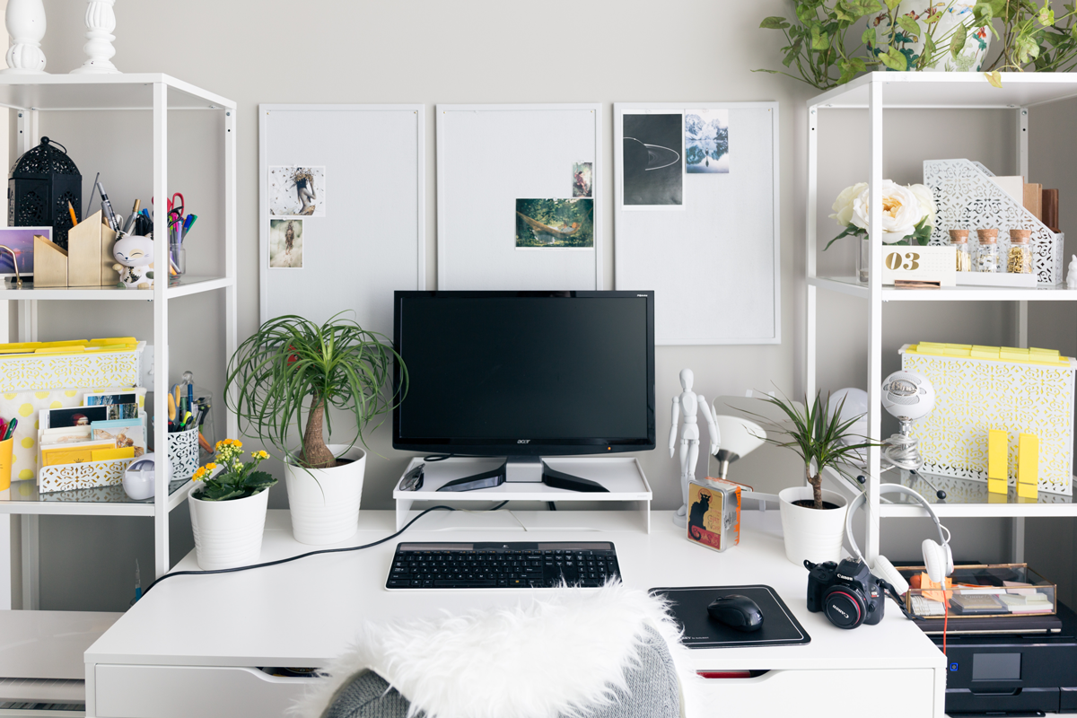 Organize freelance workspace at home