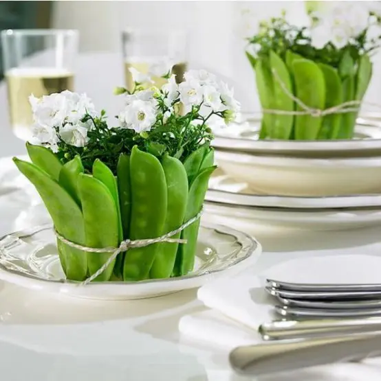 Rustic vegetable and herb tablescape ideas