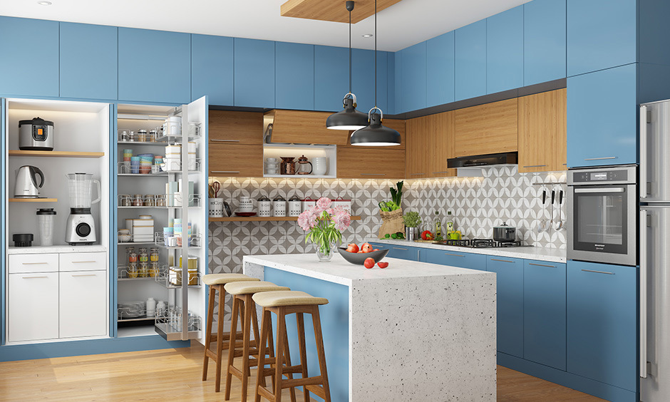 Traditionally patterned kitchen dado tiles add vibrancy to the space