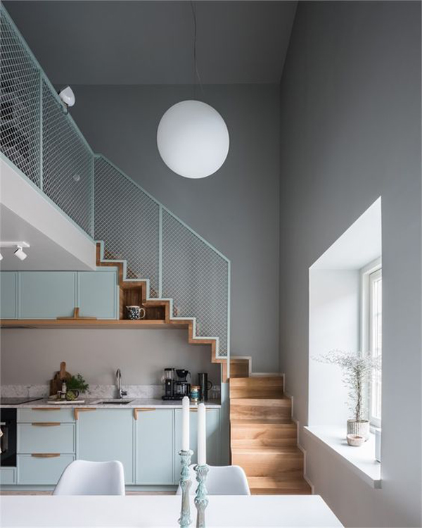 enchanting-pastel-kitchen-under-the-stairs