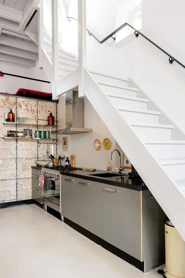 Under-stairs-kitchen-design-in-industrial-style