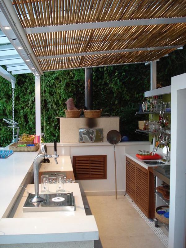 Outdoor bamboo kitchen pergolas