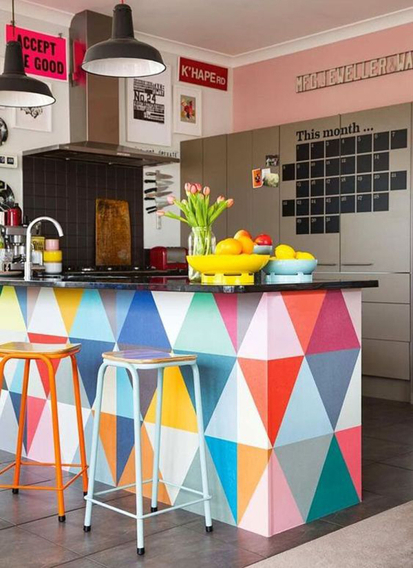Bold-kitchen-design-with-rainbow-home-bar