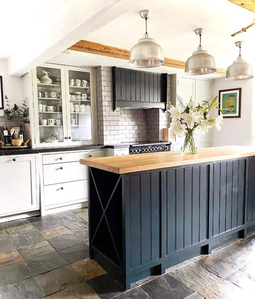 Small country house kitchen made from old wood 