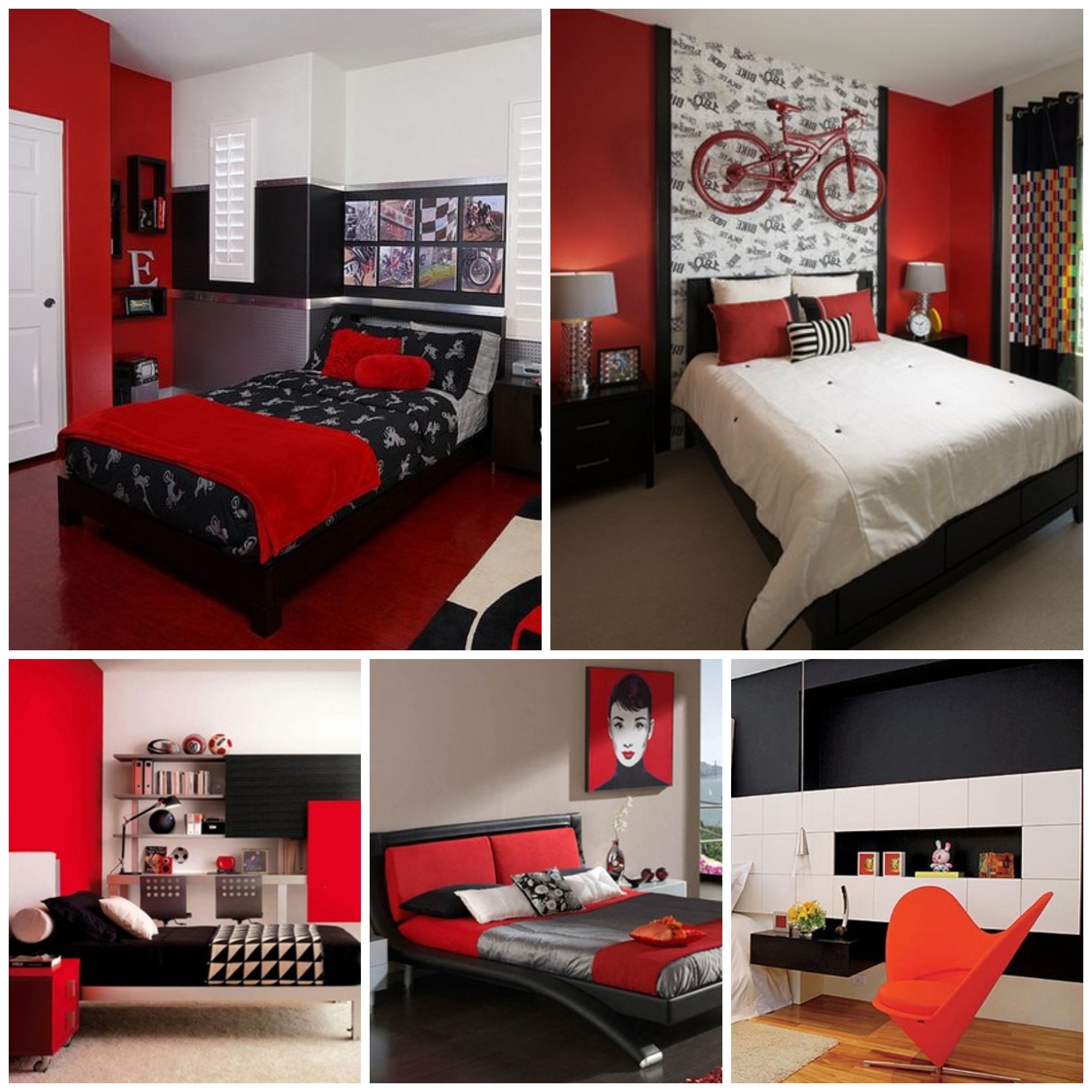 Cozy Black And Red Bedroom Design Ideas