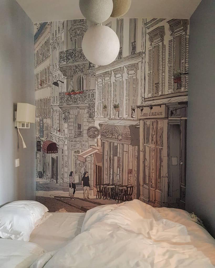 Street wall bedroom wallpaper 
