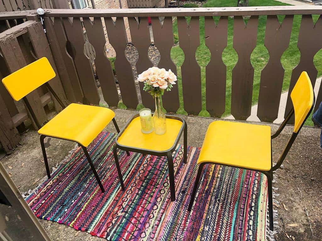 Yellow table and chairs