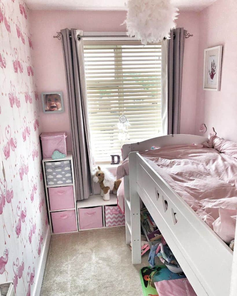 little girl's room with pink wall 