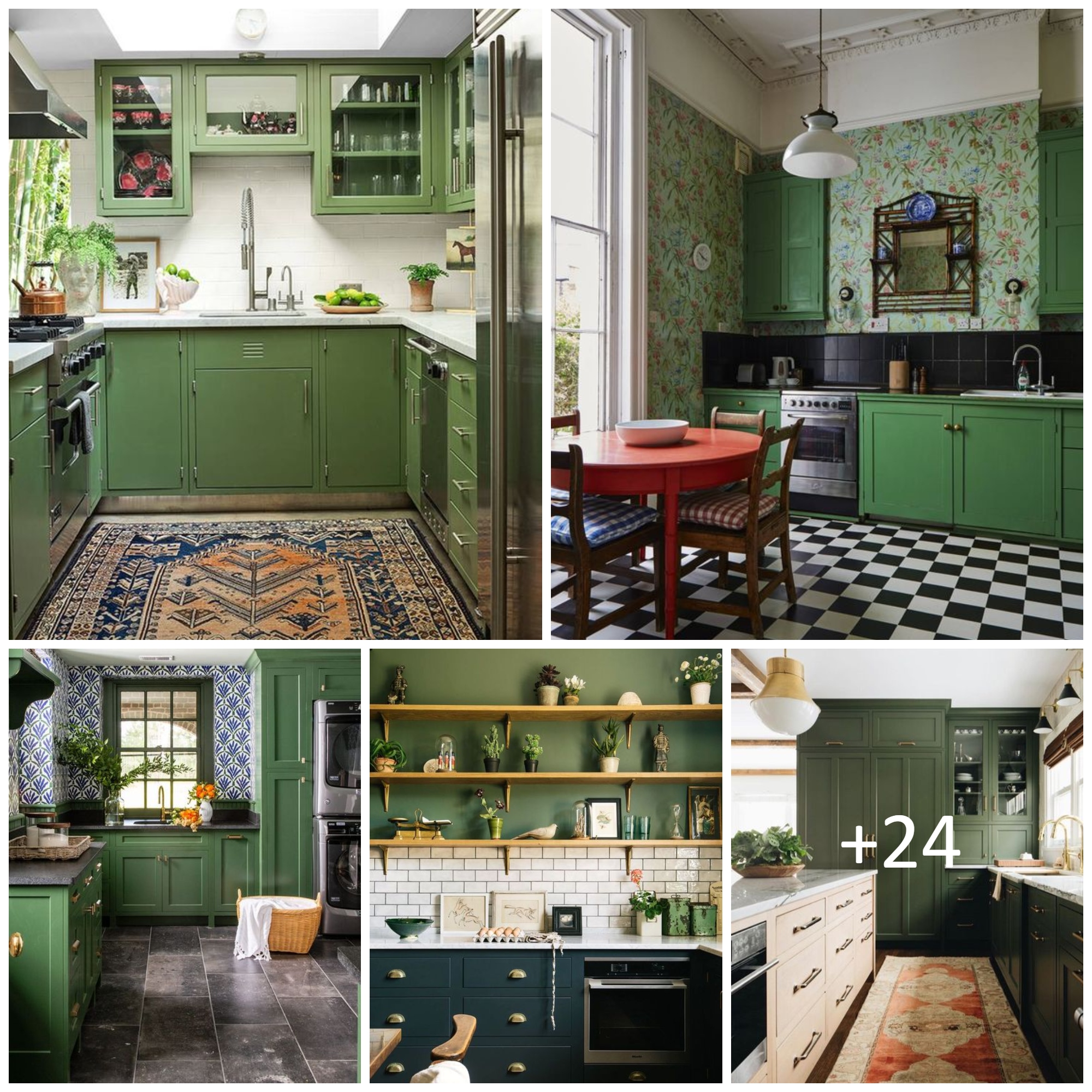 Chic And Lively Green Kitchens